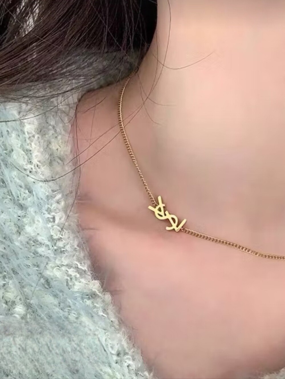 Gold Logo Pendant Necklace - Designer Inspired
